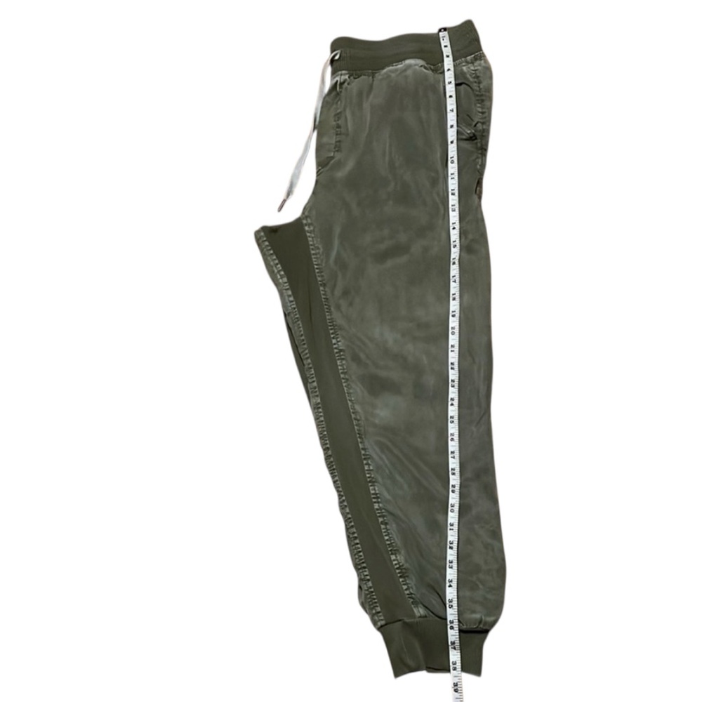 Aerie Womens Large Ribbed Woven Jogger Track Pants Green Lyocell Comfy EUC - Picture 6 of 7